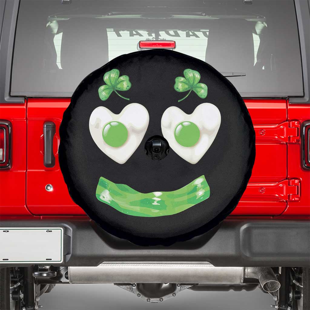 Funny Irish St Patricks Day Shamrock Spare Tire Cover Green Eggs Smile Brunch Breakfast TS10 Black Print Your Wear