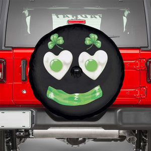 Funny Irish St Patricks Day Shamrock Spare Tire Cover Green Eggs Smile Brunch Breakfast TS10 Black Print Your Wear