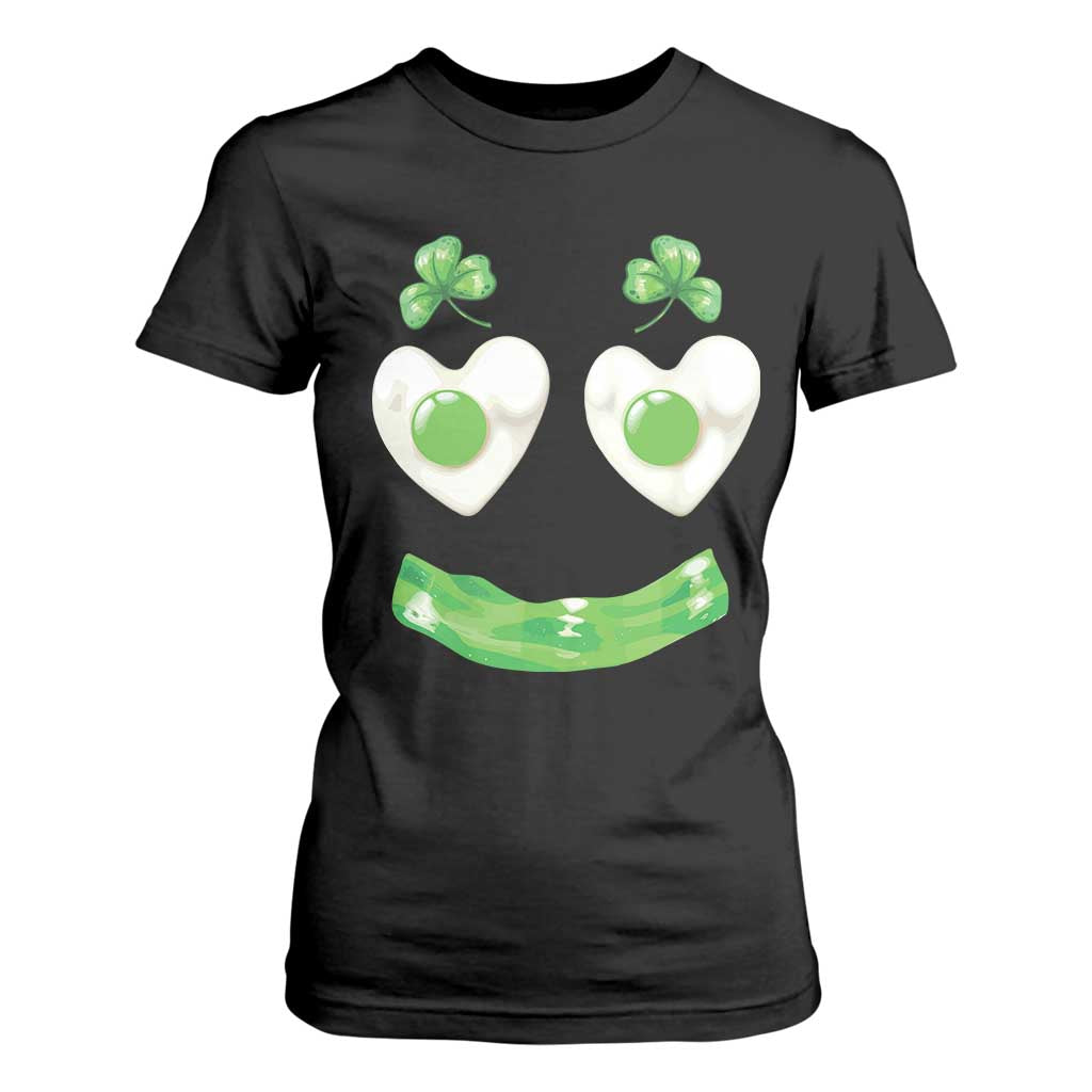 Funny Irish St Patricks Day Shamrock T Shirt For Women Green Eggs Smile Brunch Breakfast TS10 Black Print Your Wear