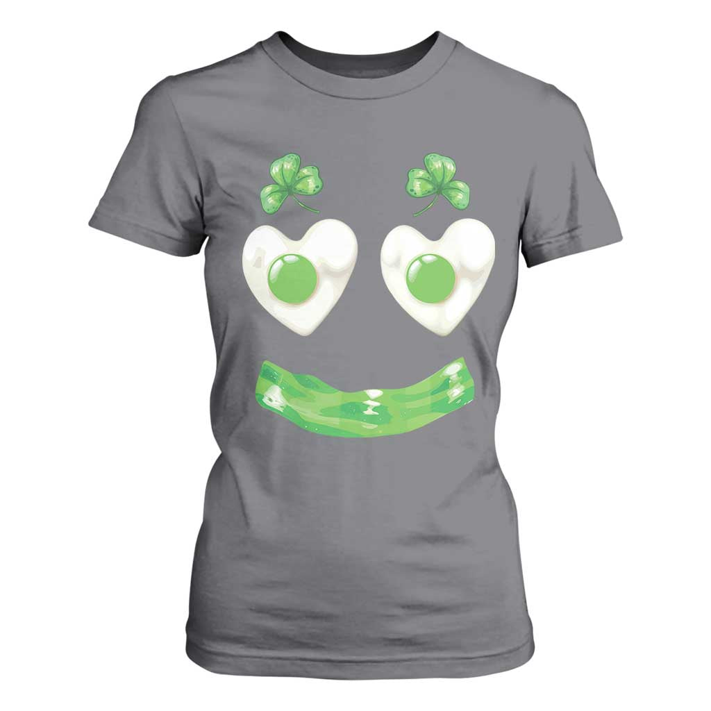 Funny Irish St Patricks Day Shamrock T Shirt For Women Green Eggs Smile Brunch Breakfast TS10 Charcoal Print Your Wear