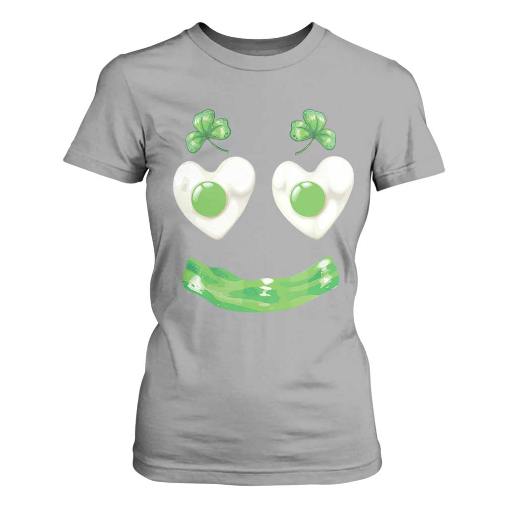 Funny Irish St Patricks Day Shamrock T Shirt For Women Green Eggs Smile Brunch Breakfast TS10 Sport Gray Print Your Wear