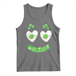 Funny Irish St Patricks Day Shamrock Tank Top Green Eggs Smile Brunch Breakfast TS10 Black Heather Print Your Wear