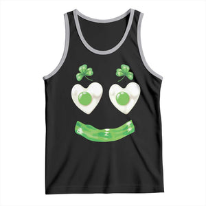Funny Irish St Patricks Day Shamrock Tank Top Green Eggs Smile Brunch Breakfast TS10 Black Athletic Heather Print Your Wear