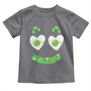 Funny Irish St Patricks Day Shamrock Toddler T Shirt Green Eggs Smile Brunch Breakfast TS10 Charcoal Print Your Wear