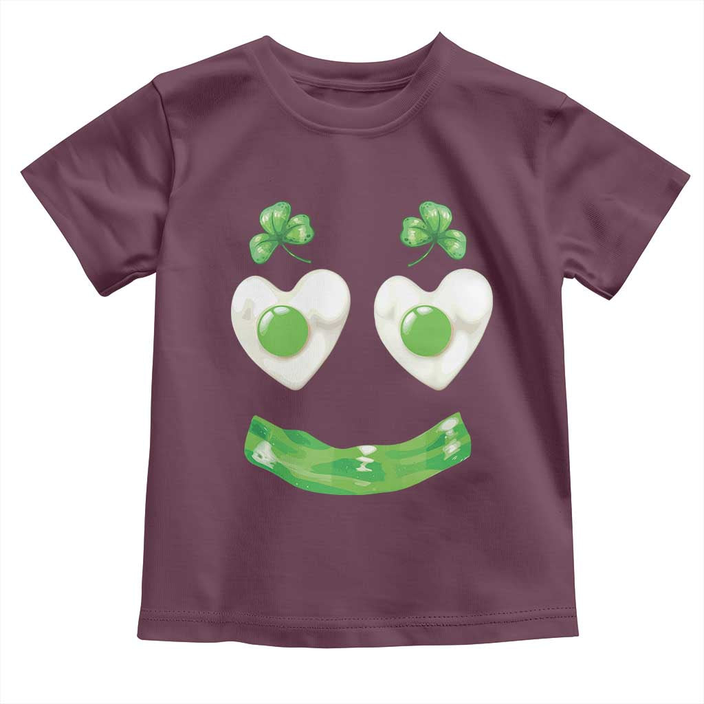 Funny Irish St Patricks Day Shamrock Toddler T Shirt Green Eggs Smile Brunch Breakfast TS10 Maroon Print Your Wear