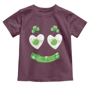 Funny Irish St Patricks Day Shamrock Toddler T Shirt Green Eggs Smile Brunch Breakfast TS10 Maroon Print Your Wear
