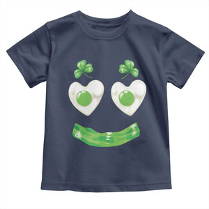 Funny Irish St Patricks Day Shamrock Toddler T Shirt Green Eggs Smile Brunch Breakfast TS10 Navy Print Your Wear