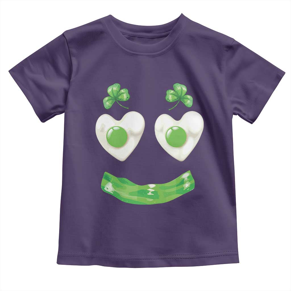 Funny Irish St Patricks Day Shamrock Toddler T Shirt Green Eggs Smile Brunch Breakfast TS10 Purple Print Your Wear