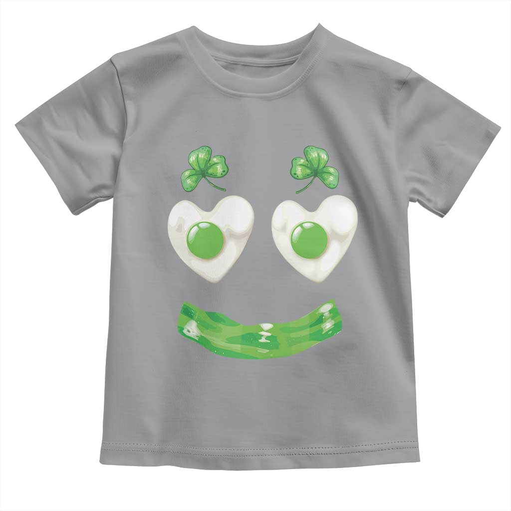Funny Irish St Patricks Day Shamrock Toddler T Shirt Green Eggs Smile Brunch Breakfast TS10 Sport Gray Print Your Wear