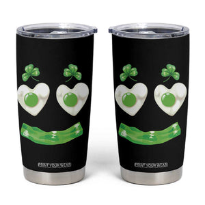 Funny Irish St Patricks Day Shamrock Tumbler Cup Green Eggs Smile Brunch Breakfast TS10 Black Print Your Wear
