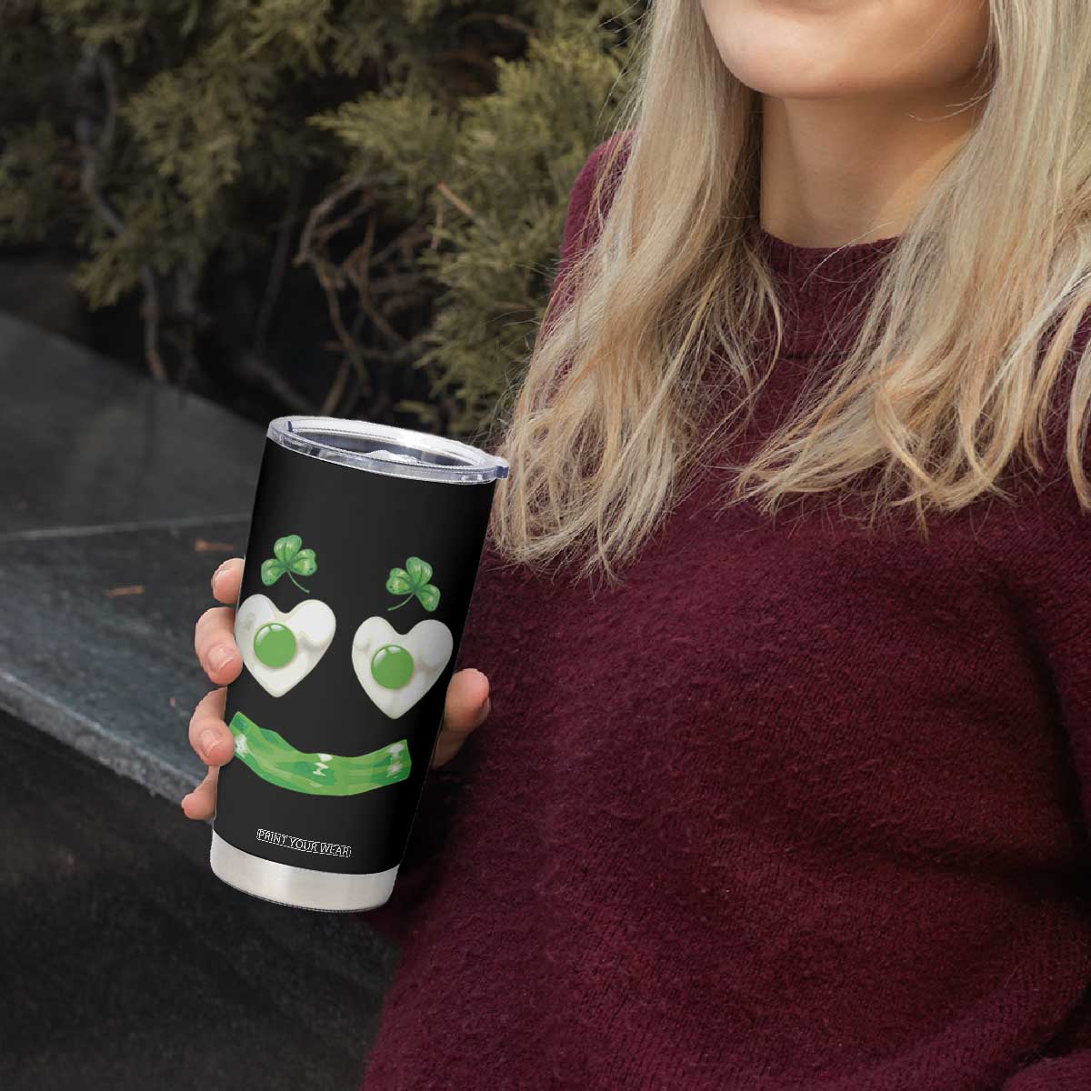 Funny Irish St Patricks Day Shamrock Tumbler Cup Green Eggs Smile Brunch Breakfast TS10 Print Your Wear