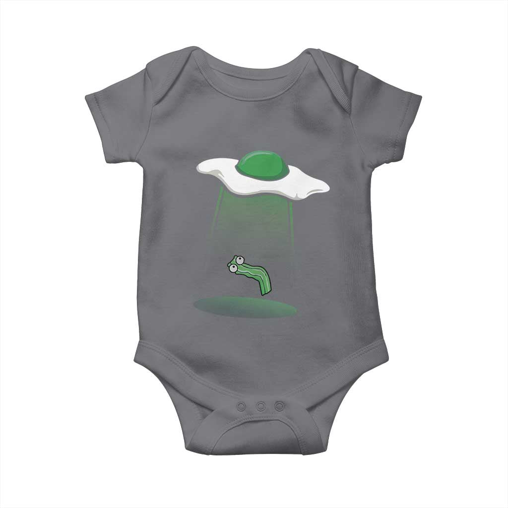 Funny Irish St Patricks Day Baby Onesie UFO Egg Bacon Abduction Funny TS10 Charcoal Print Your Wear