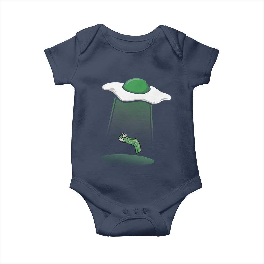 Funny Irish St Patricks Day Baby Onesie UFO Egg Bacon Abduction Funny TS10 Navy Print Your Wear