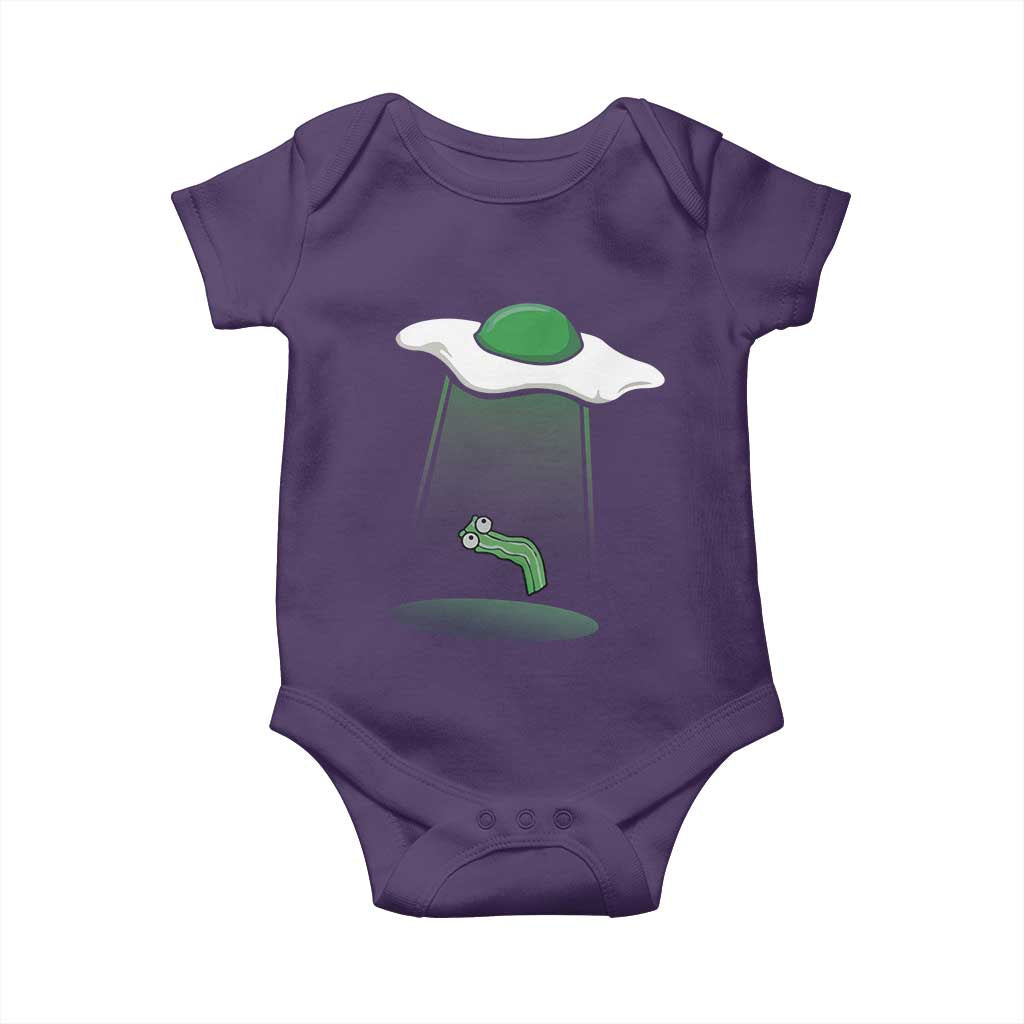 Funny Irish St Patricks Day Baby Onesie UFO Egg Bacon Abduction Funny TS10 Purple Print Your Wear