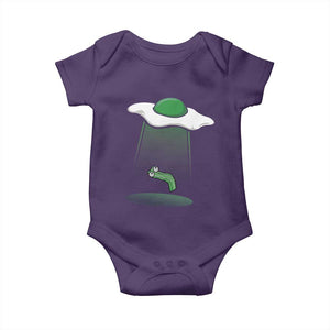 Funny Irish St Patricks Day Baby Onesie UFO Egg Bacon Abduction Funny TS10 Purple Print Your Wear