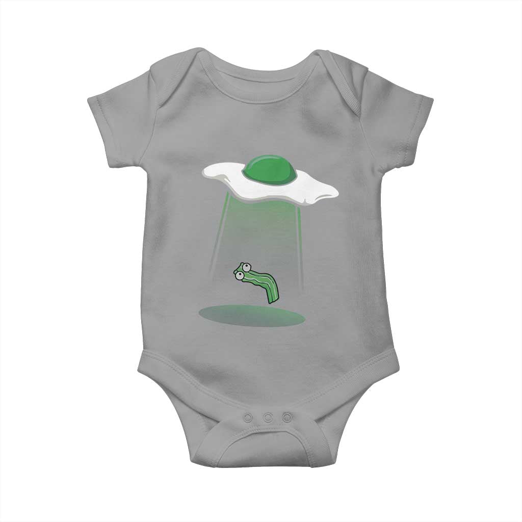 Funny Irish St Patricks Day Baby Onesie UFO Egg Bacon Abduction Funny TS10 Sport Gray Print Your Wear