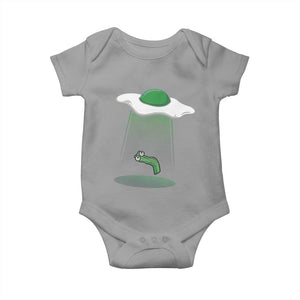 Funny Irish St Patricks Day Baby Onesie UFO Egg Bacon Abduction Funny TS10 Sport Gray Print Your Wear