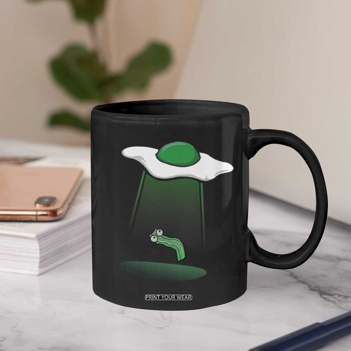 Funny Irish St Patricks Day Coffee Mug UFO Egg Bacon Abduction Funny TS10 Print Your Wear