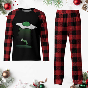 Funny Irish St Patricks Day Plaid Pajama Set UFO Egg Bacon Abduction Funny TS10 Buffalo Plaid Print Your Wear