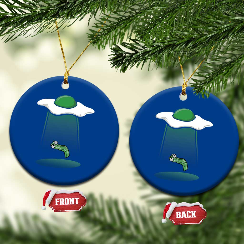 Funny Irish St Patricks Day Ceramic Ornament UFO Egg Bacon Abduction Funny TS10 1pc Blue Print Your Wear