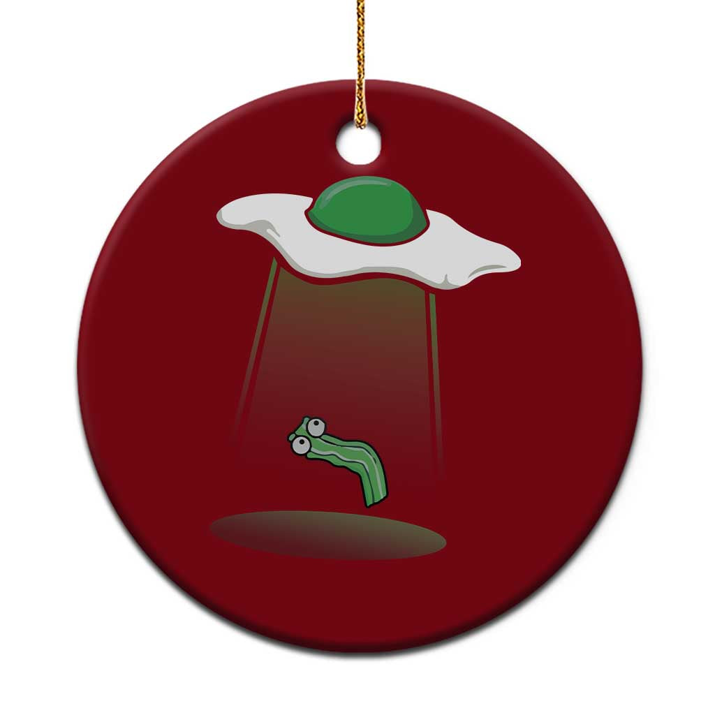 Funny Irish St Patricks Day Ceramic Ornament UFO Egg Bacon Abduction Funny TS10 1pc Red Print Your Wear