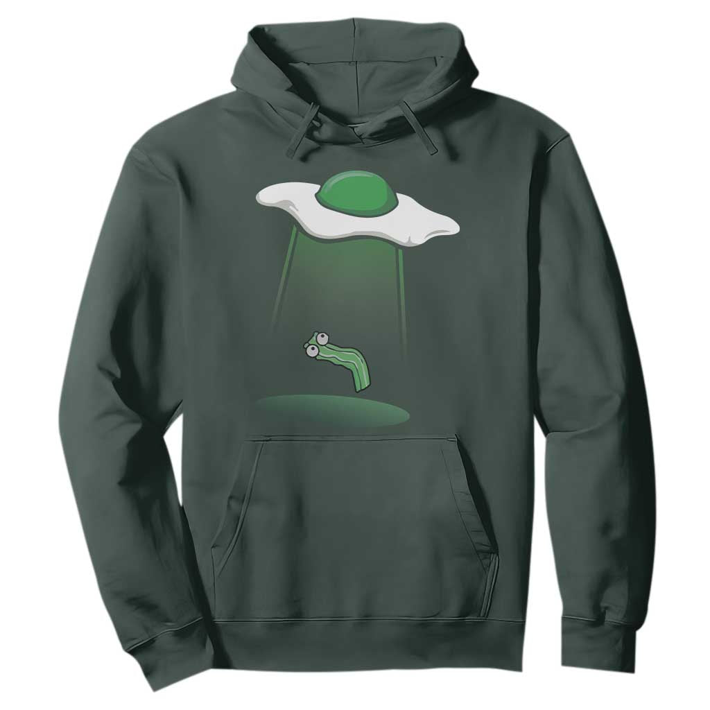 Funny Irish St Patricks Day Hoodie UFO Egg Bacon Abduction Funny TS10 Dark Forest Green Print Your Wear