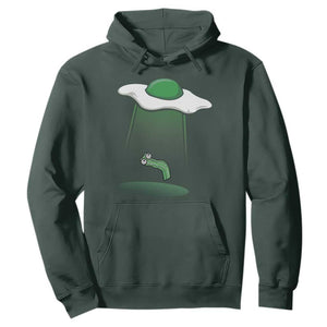 Funny Irish St Patricks Day Hoodie UFO Egg Bacon Abduction Funny TS10 Dark Forest Green Print Your Wear