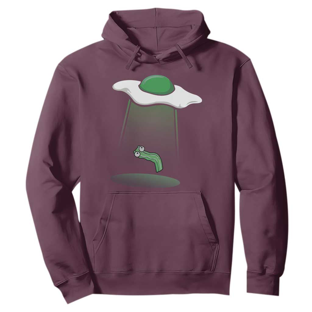 Funny Irish St Patricks Day Hoodie UFO Egg Bacon Abduction Funny TS10 Maroon Print Your Wear