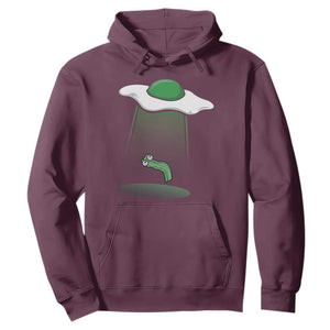 Funny Irish St Patricks Day Hoodie UFO Egg Bacon Abduction Funny TS10 Maroon Print Your Wear