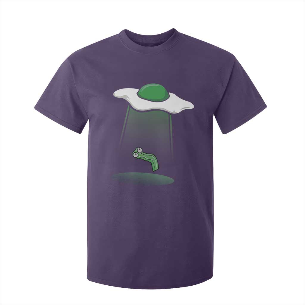 Funny Irish St Patricks Day T Shirt For Kid UFO Egg Bacon Abduction Funny TS10 Purple Print Your Wear