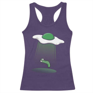 Funny Irish St Patricks Day Racerback Tank Top UFO Egg Bacon Abduction Funny TS10 Purple Print Your Wear