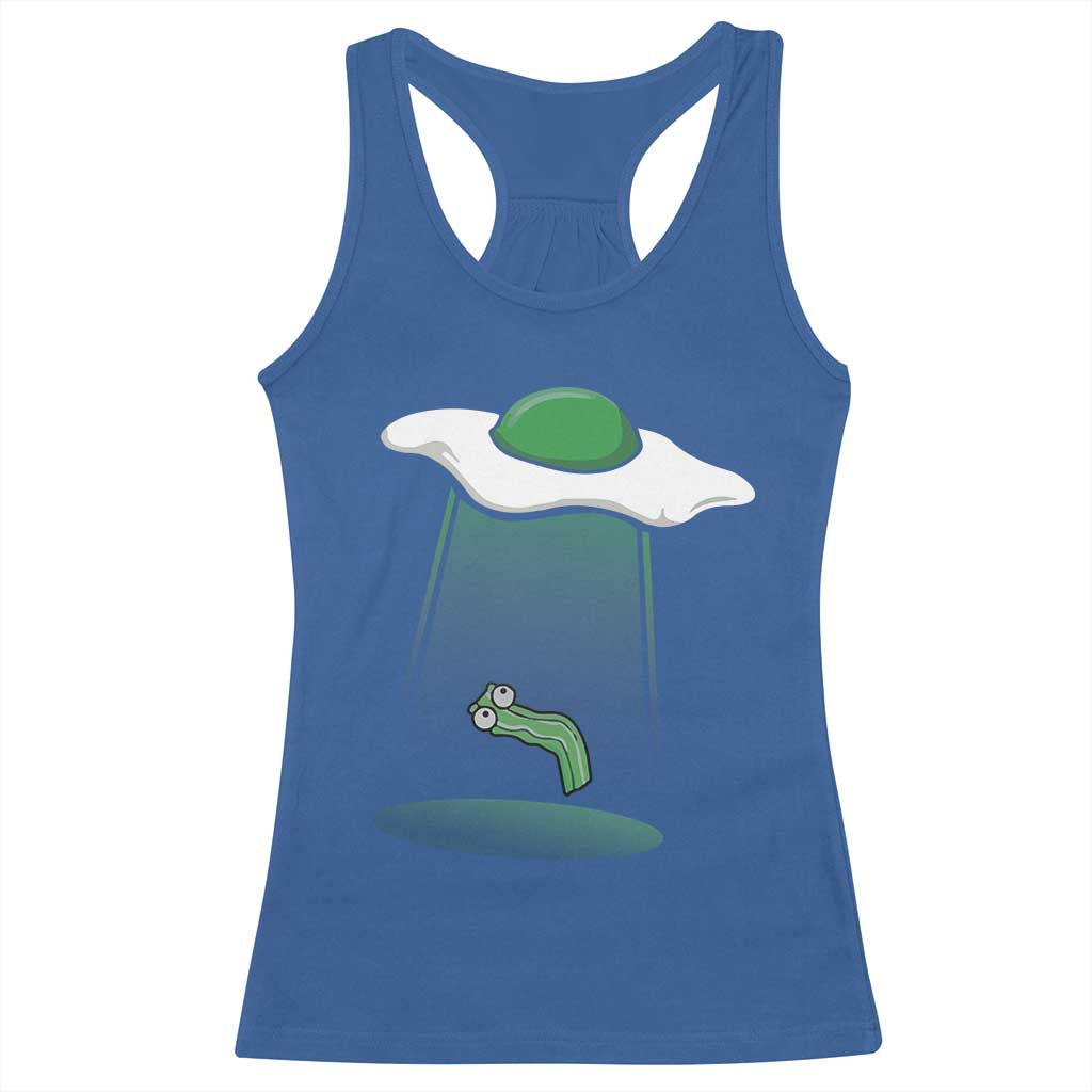 Funny Irish St Patricks Day Racerback Tank Top UFO Egg Bacon Abduction Funny TS10 Royal Blue Print Your Wear