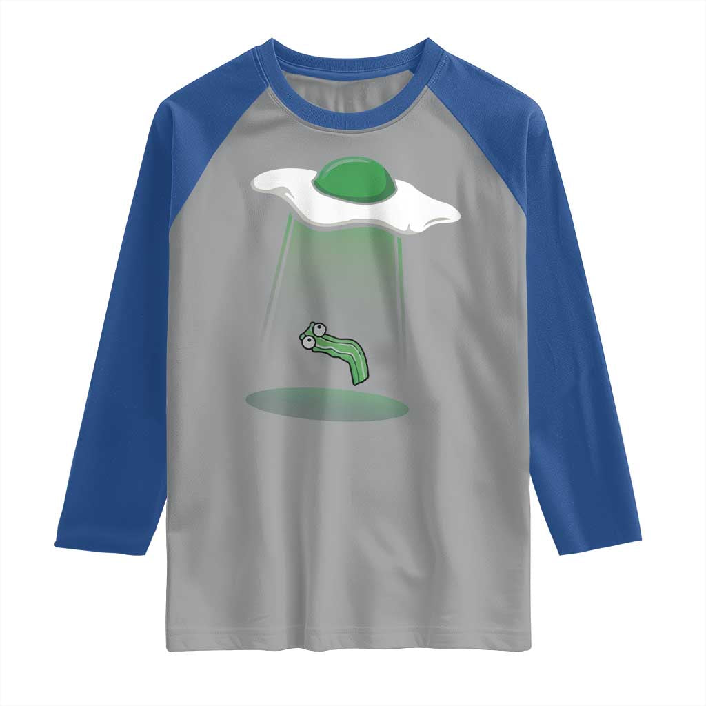 Funny Irish St Patricks Day Raglan Shirt UFO Egg Bacon Abduction Funny TS10 Sport Gray Royal Print Your Wear