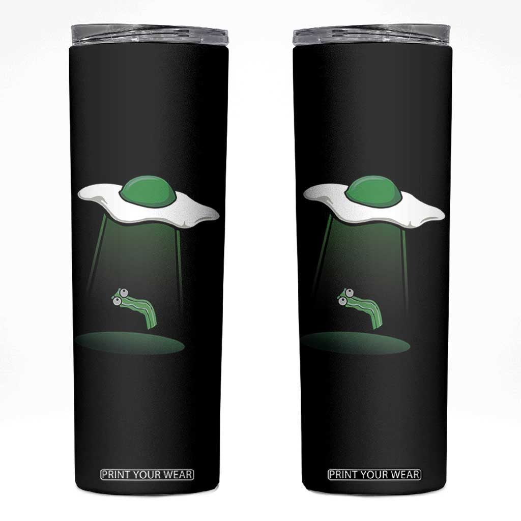 Funny Irish St Patricks Day Skinny Tumbler UFO Egg Bacon Abduction Funny TS10 Black Print Your Wear