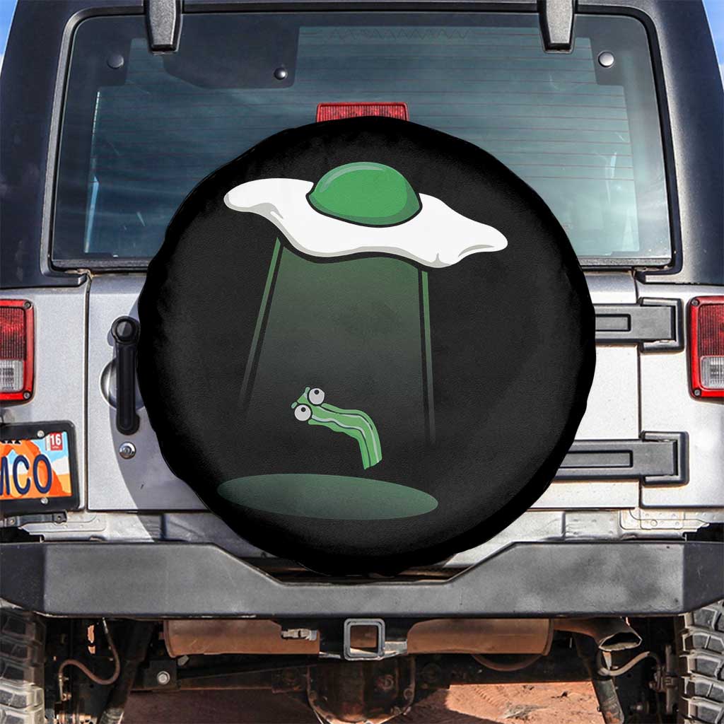 Funny Irish St Patricks Day Spare Tire Cover UFO Egg Bacon Abduction Funny TS10 No hole Black Print Your Wear