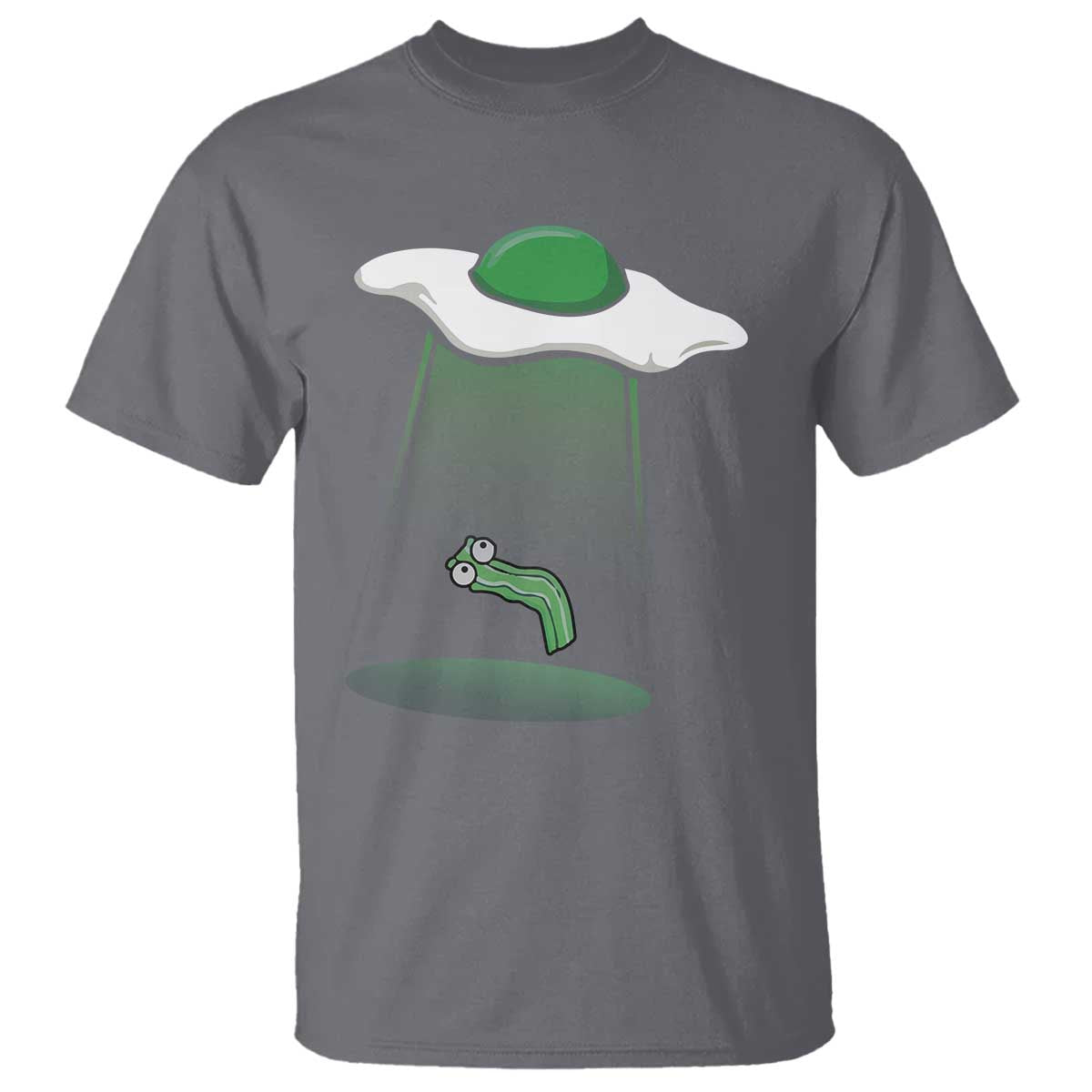 Funny Irish St Patricks Day T Shirt UFO Egg Bacon Abduction Funny TS10 Charcoal Print Your Wear