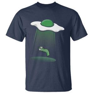 Funny Irish St Patricks Day T Shirt UFO Egg Bacon Abduction Funny TS10 Navy Print Your Wear