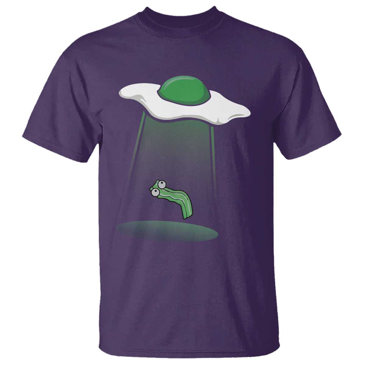 Funny Irish St Patricks Day T Shirt UFO Egg Bacon Abduction Funny TS10 Purple Print Your Wear