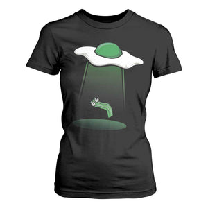 Funny Irish St Patricks Day T Shirt For Women UFO Egg Bacon Abduction Funny TS10 Black Print Your Wear