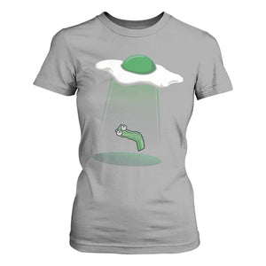 Funny Irish St Patricks Day T Shirt For Women UFO Egg Bacon Abduction Funny TS10 Sport Gray Print Your Wear
