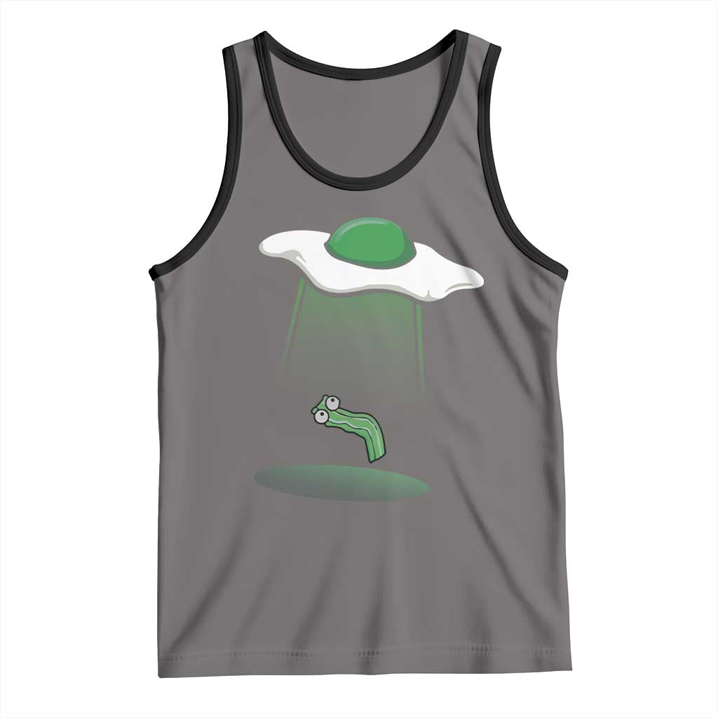 Funny Irish St Patricks Day Tank Top UFO Egg Bacon Abduction Funny TS10 Deep Heather Black Print Your Wear