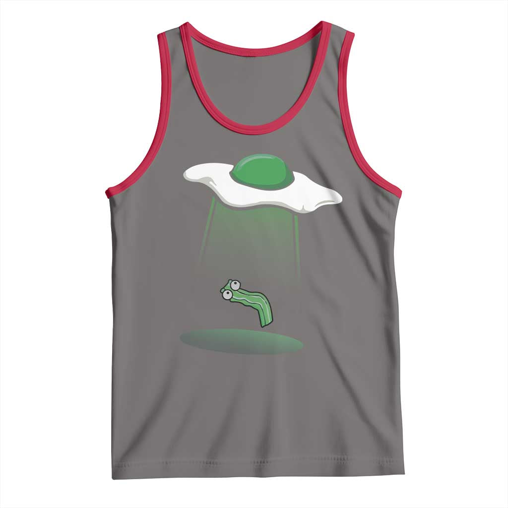 Funny Irish St Patricks Day Tank Top UFO Egg Bacon Abduction Funny TS10 Deep Heather Red Print Your Wear
