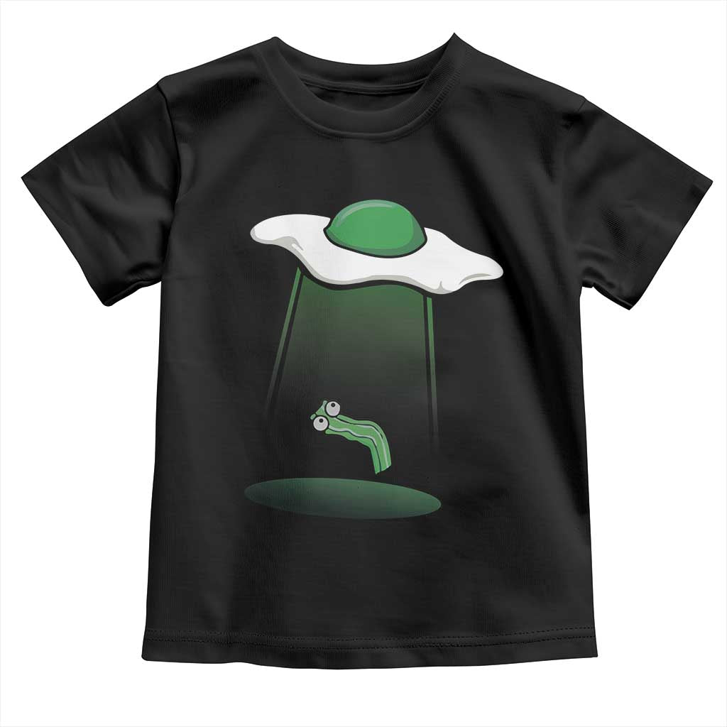 Funny Irish St Patricks Day Toddler T Shirt UFO Egg Bacon Abduction Funny TS10 Black Print Your Wear