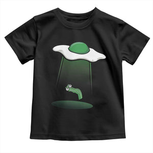 Funny Irish St Patricks Day Toddler T Shirt UFO Egg Bacon Abduction Funny TS10 Black Print Your Wear