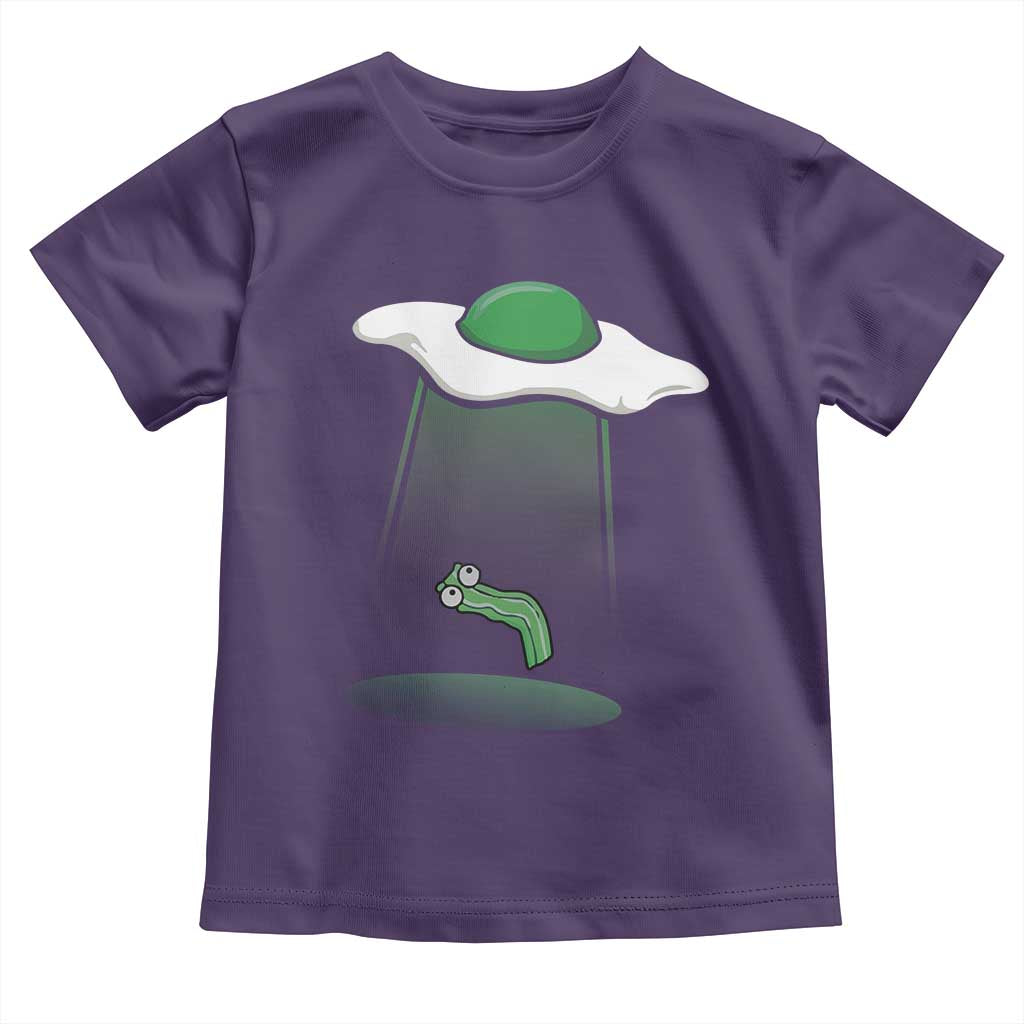 Funny Irish St Patricks Day Toddler T Shirt UFO Egg Bacon Abduction Funny TS10 Purple Print Your Wear