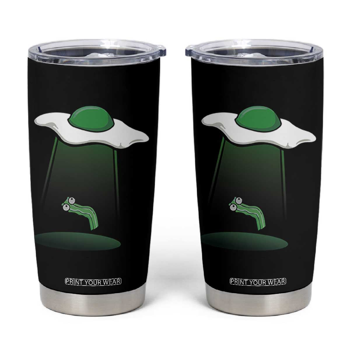 Funny Irish St Patricks Day Tumbler Cup UFO Egg Bacon Abduction Funny TS10 Black Print Your Wear