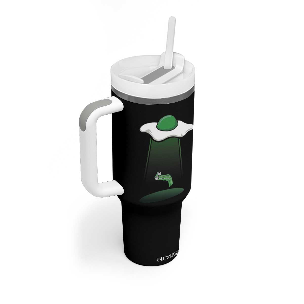Funny Irish St Patricks Day Tumbler With Handle UFO Egg Bacon Abduction Funny TS10 Print Your Wear