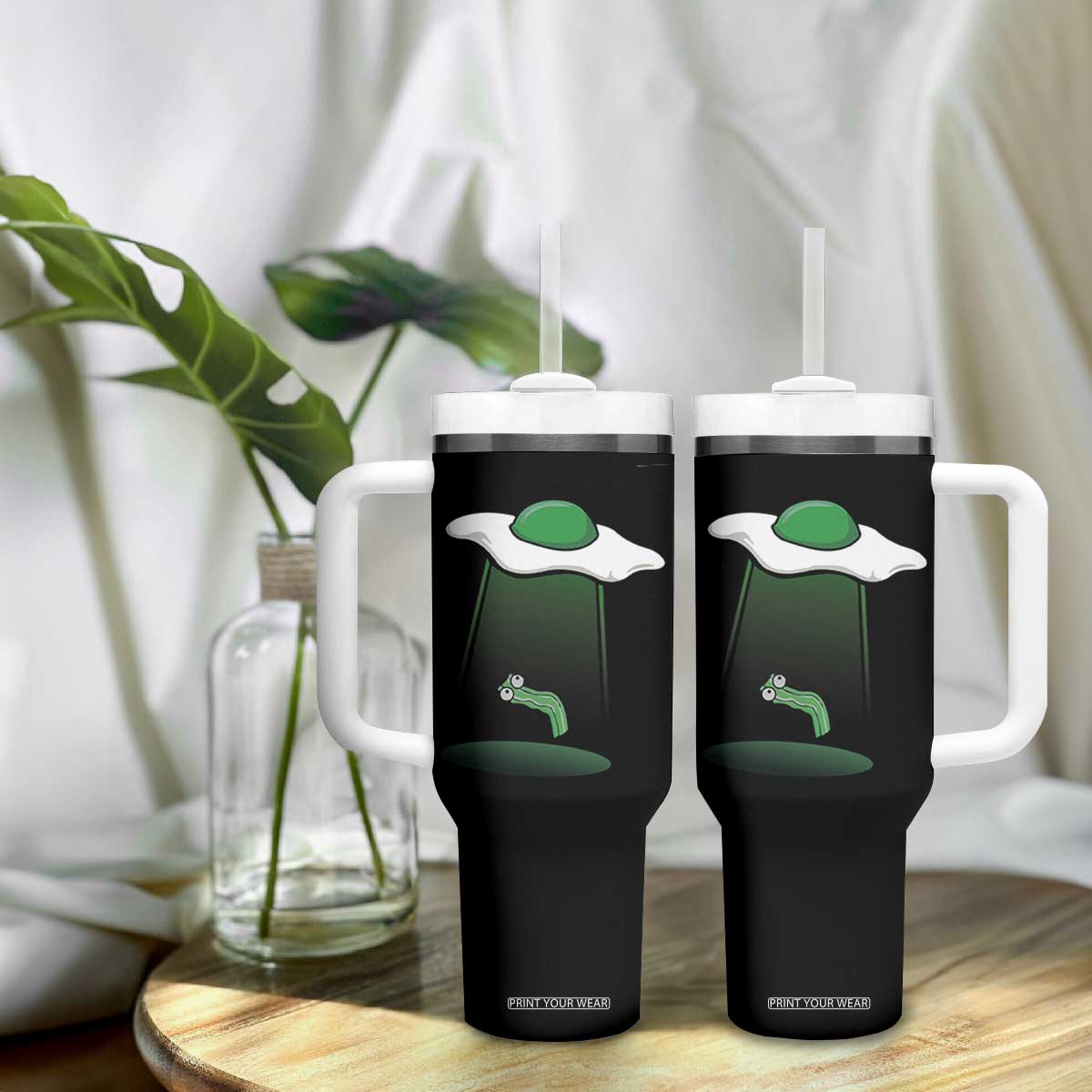 Funny Irish St Patricks Day Tumbler With Handle UFO Egg Bacon Abduction Funny TS10 Print Your Wear