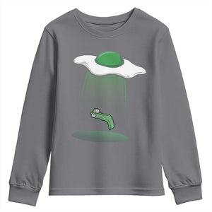 Funny Irish St Patricks Day Youth Sweatshirt UFO Egg Bacon Abduction Funny TS10 Charcoal Print Your Wear