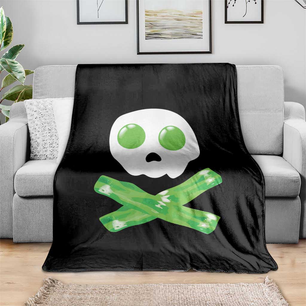 Funny St Patricks Day Throw Blanket Bacon & Eggs Skull & Crossbones TS10 Print Your Wear